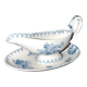 Sarreguemines Utschneider saucière Flore en faïence à fleurs bleu