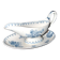Sarreguemines Utschneider saucière Flore en faïence à fleurs bleu