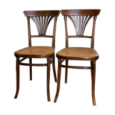 Paire de chaises bistrot cannées Thonet