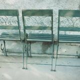 Garden furniture set with 6 chairs, known as Vichy? Art Nouveau 1880?