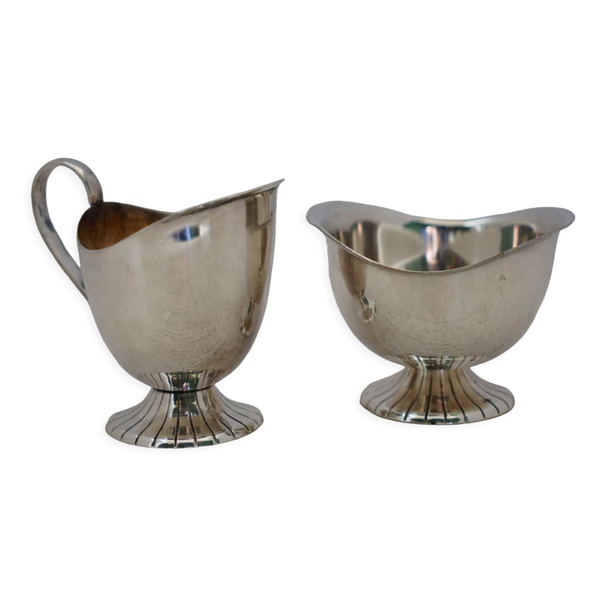 Pair of silverware saucepans