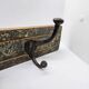 Solid teak coat hook with 2 double cast iron hooks
