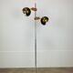 Eyeball floor lamp by Temde Leuchten, copper metal, teak and chrome, 70s.