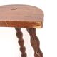 Wooden tripod stool, half-moon seat, 1950s