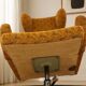 Vintage Czechoslovak Wingback Swivel Lounge Armchair
