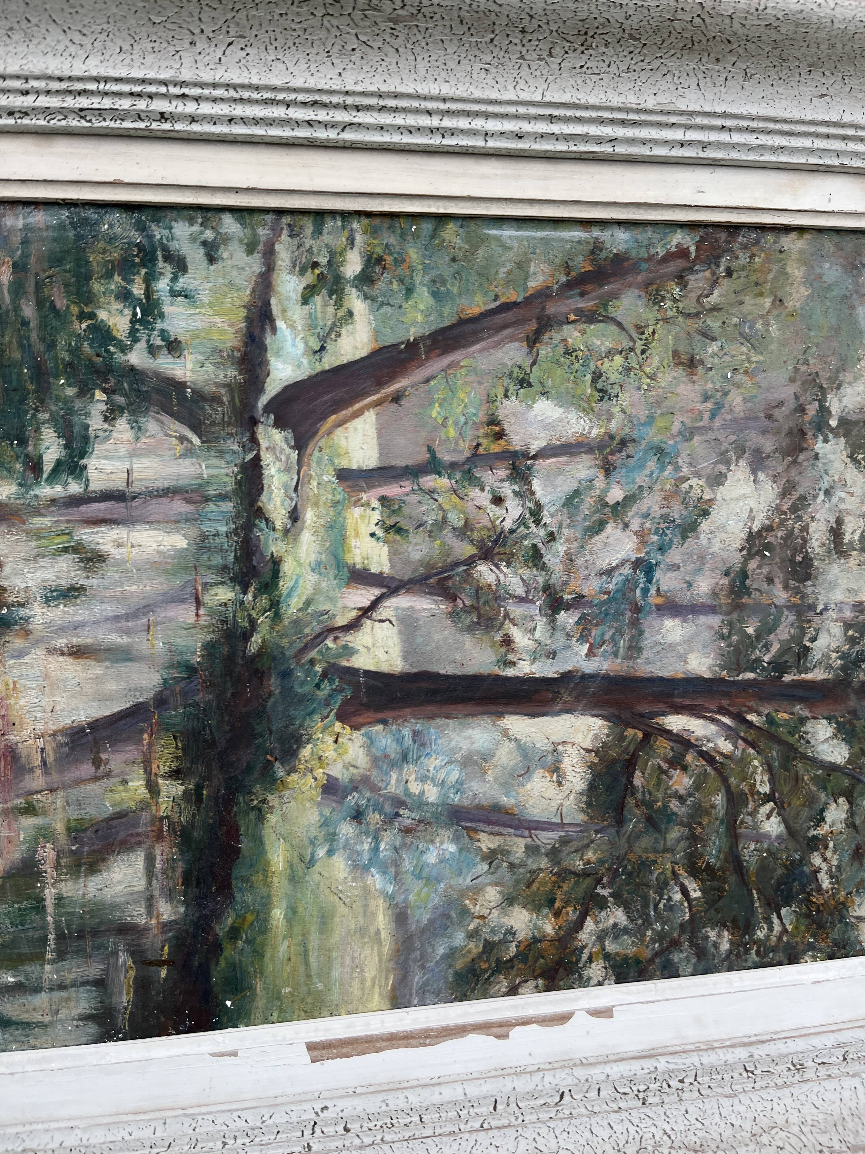 Rare antique double-sided painting – oil landscapes