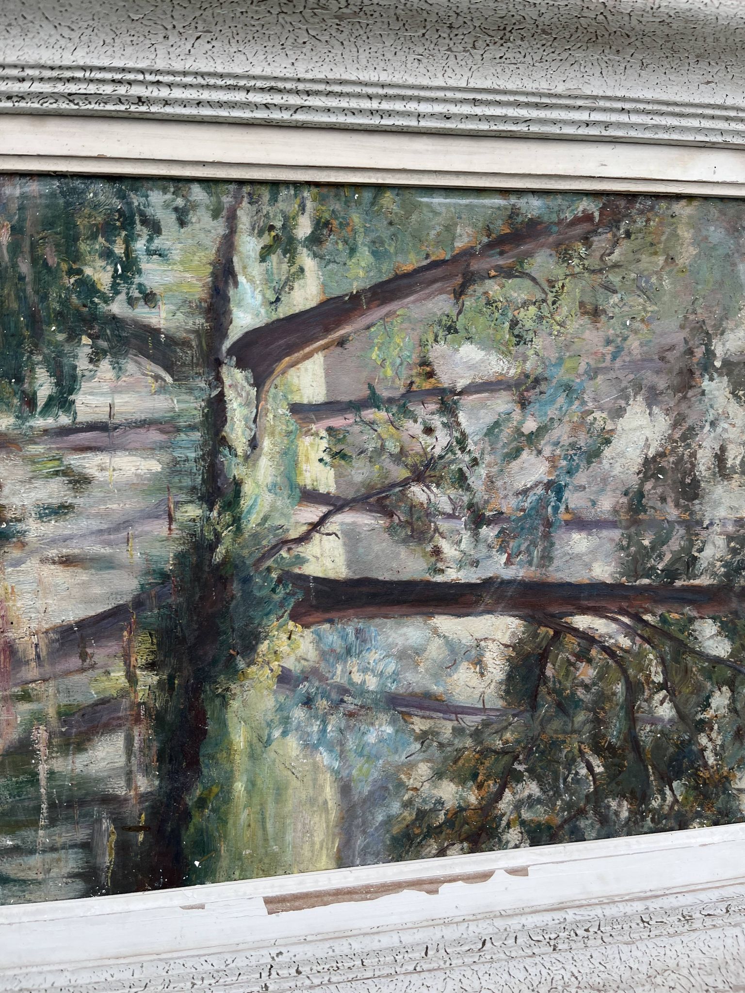 Rare antique double-sided painting – oil landscapes