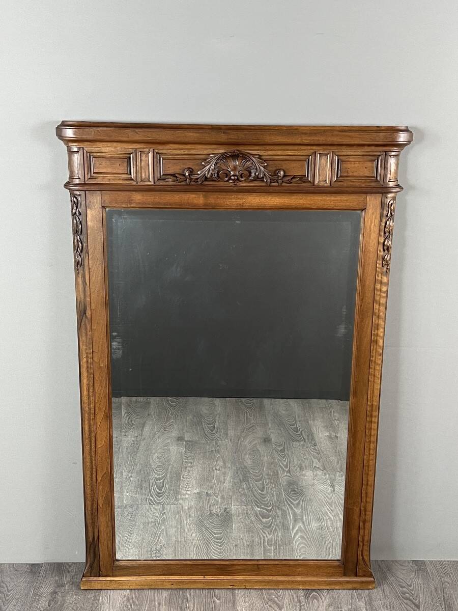 Carved wooden mirror, late 19th / early 20th century
