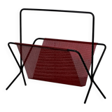 Mid-Century Modernist black and red Magazine Rack by Pilastro, 1950S