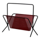 Mid-Century Modernist black and red Magazine Rack by Pilastro, 1950S