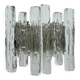Wall sconce ice glass and metal by J.T. Kalmar for Kalmar, 60s