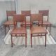Set 7 chaises et 2 fauteuils bridge vintage chêne+simili