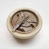 Opaline glass beige ceiling or wall lamp, 1950s