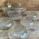 6 coupelles et le saladier verre vintage