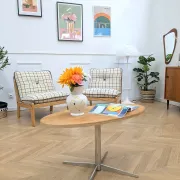 Retro coffee table with a star-shaped metal base, 1970s.