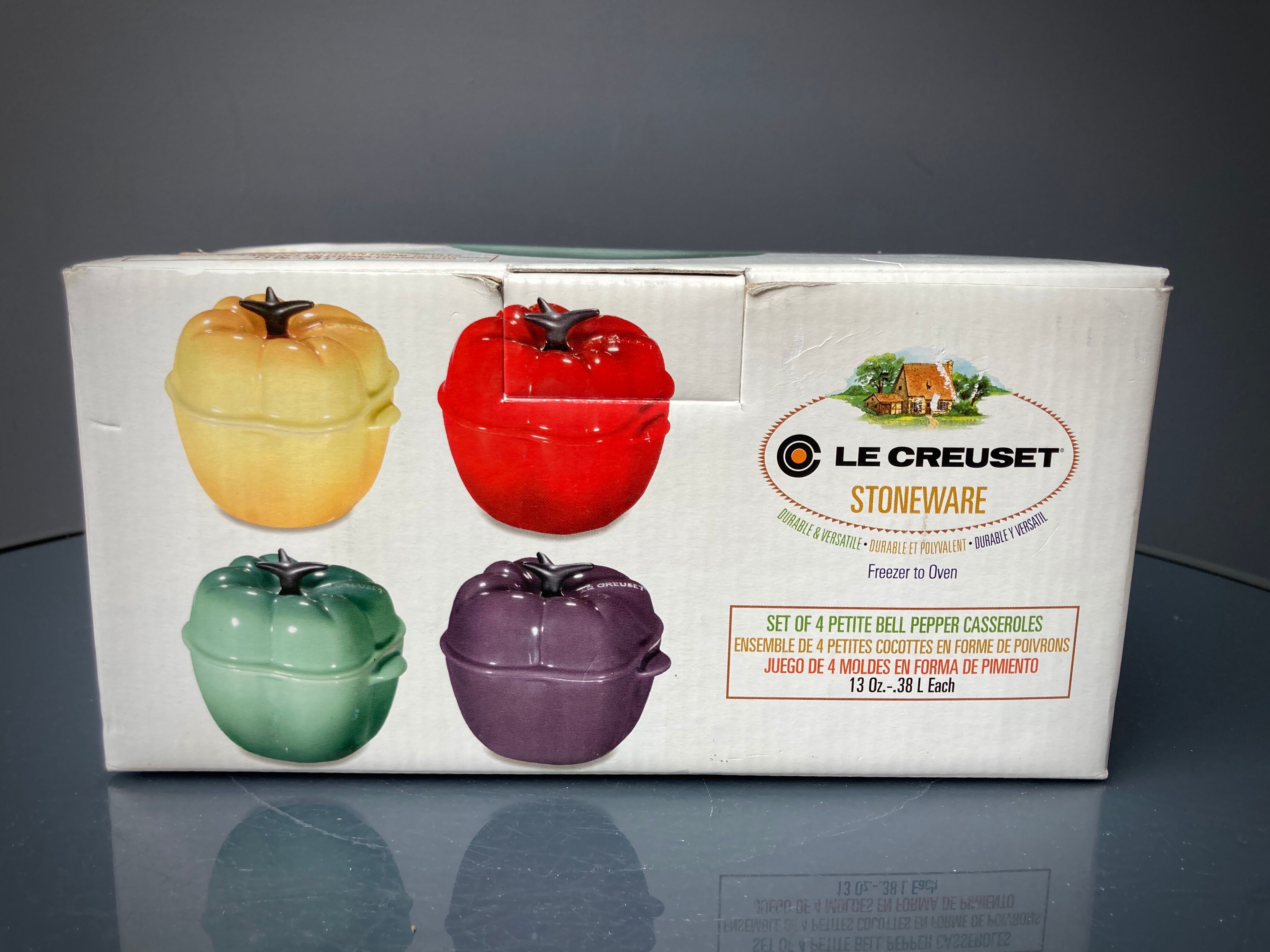 Four Le Creuset ceramic casseroles