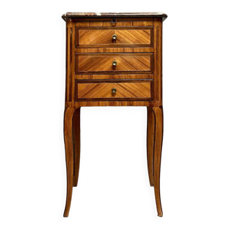 Chiffonier table with Louis XVI period writing desk in rosewood marquetry