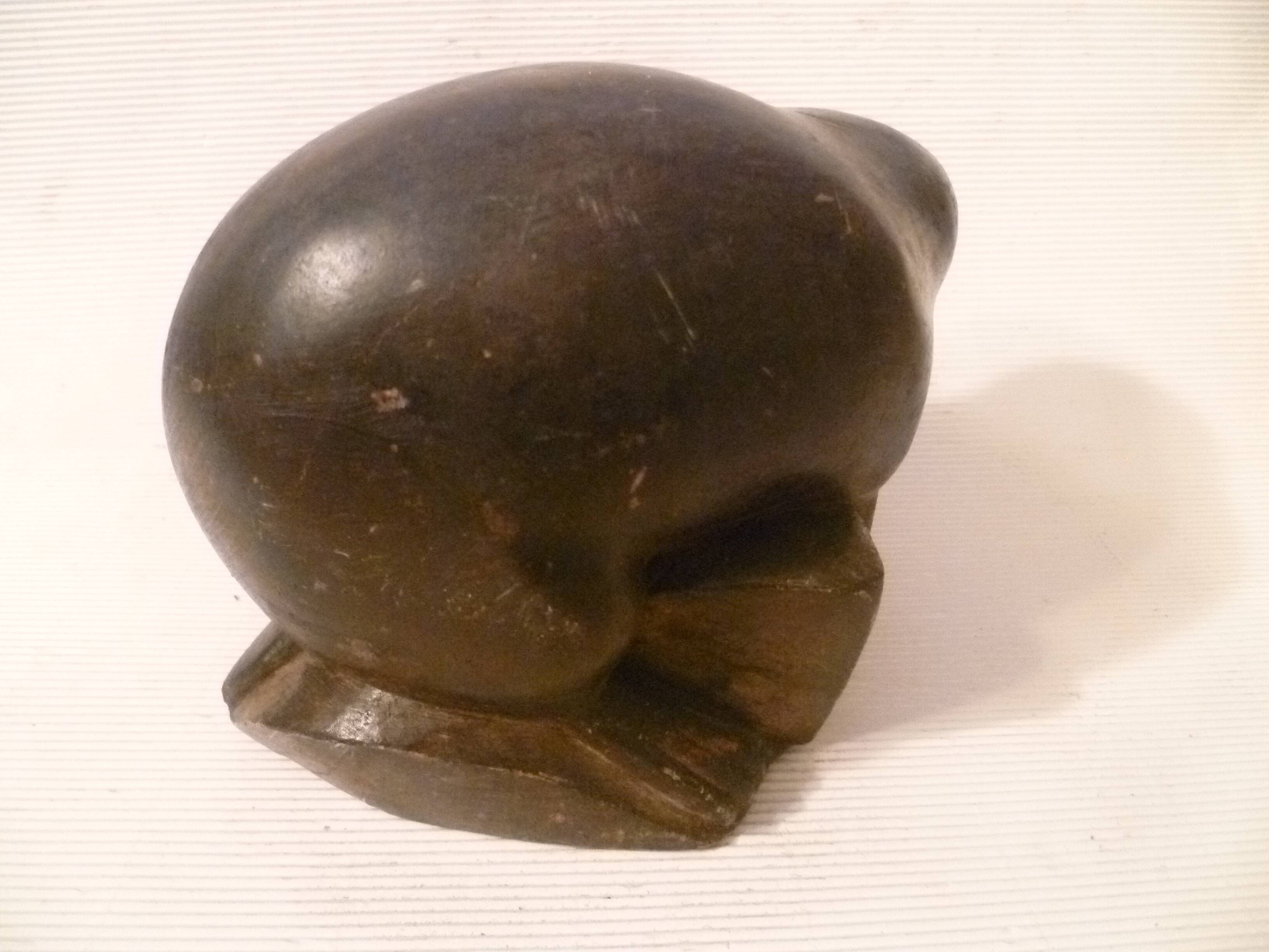 Ancient inuit seal sculpture in stone