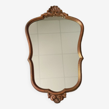 Miroir baroque Cadre bois sculpté dorée patiné