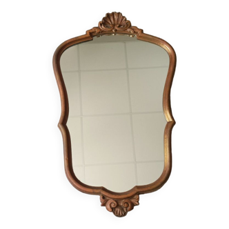 Miroir baroque Cadre bois sculpté dorée patiné