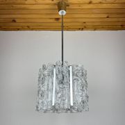 Vintage Ice Murano Chandelier by AV Mazzega, Italy, 1970s