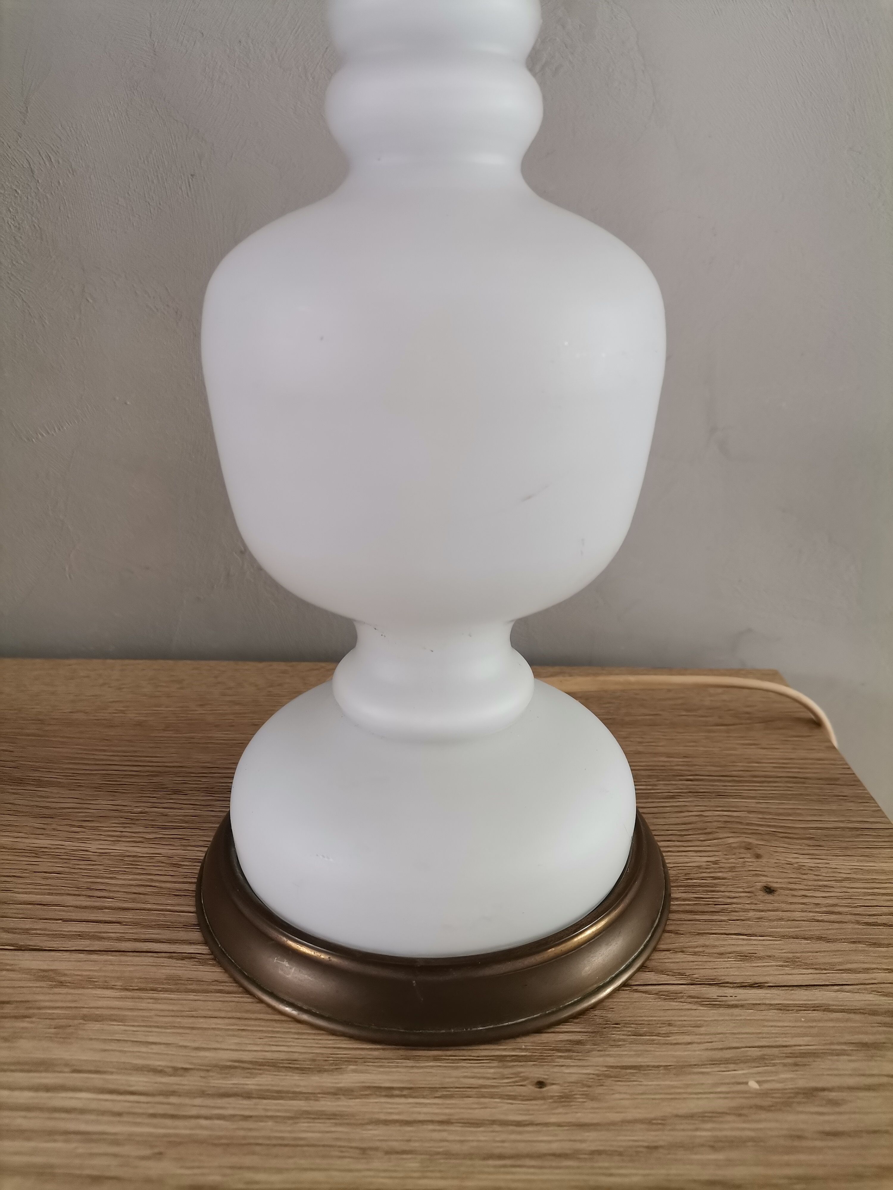 Mushroom lamp blown glass opaline