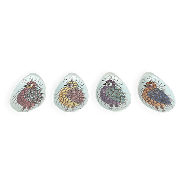 Petites assiettes à huîtres ou à sauce danoise du milieu du siècle par Beth Breyen pour Royal Copenhagen, lot de 4