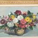 Large vintage painting of a bouquet of flowers signed EA Foix