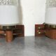 Pair of Mid Century teak wall lamps