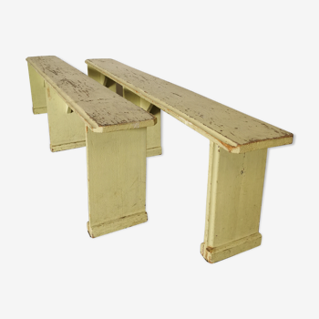 Pair of wooden benches