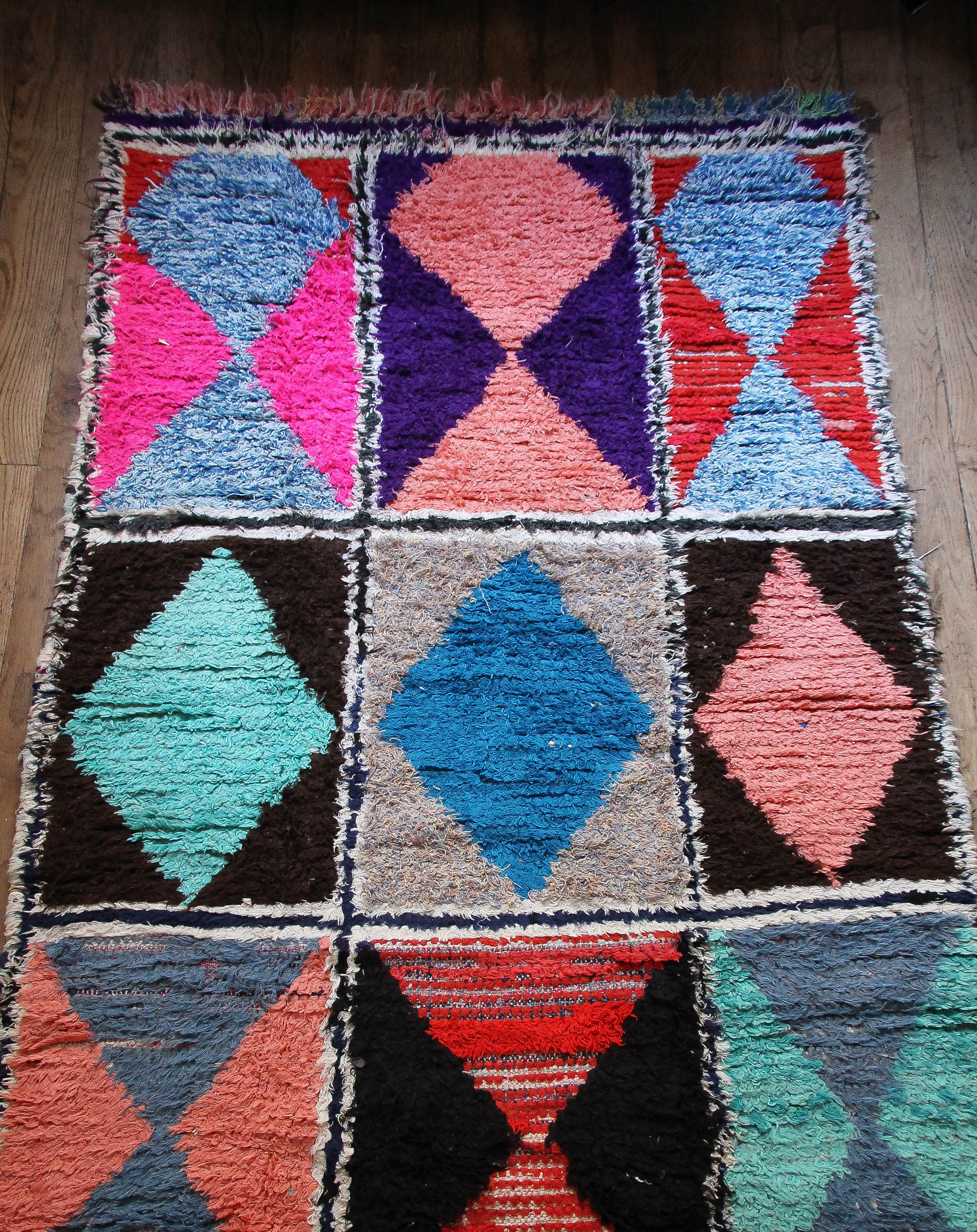 Boucherouite "taddert" rug 100x285cm