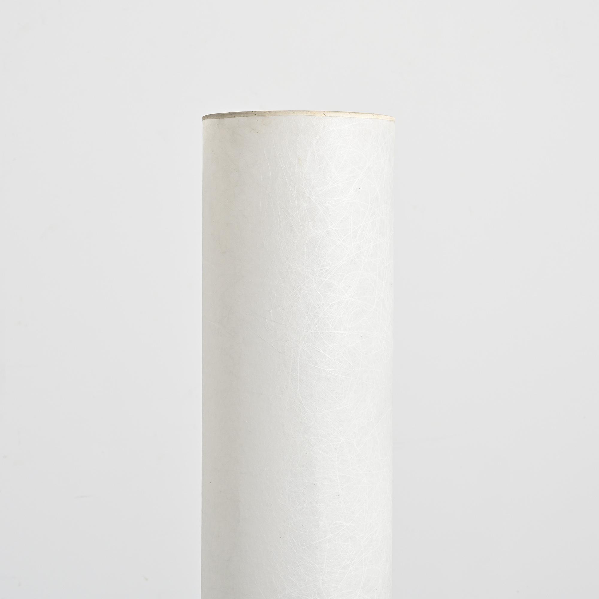 Rice paper and metal floor lamp, attributed to Temde, circa 1970.