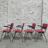 4 vintage dining table chairs with armrests