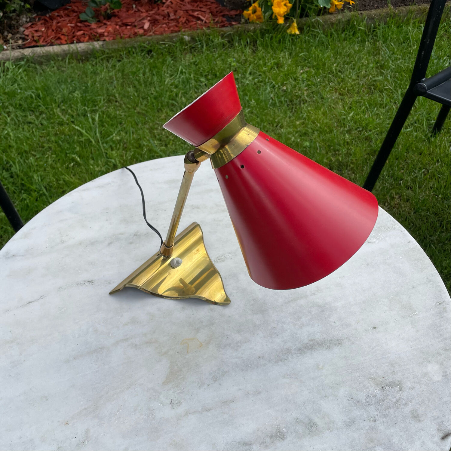 Vintage brass wall lamp 1950