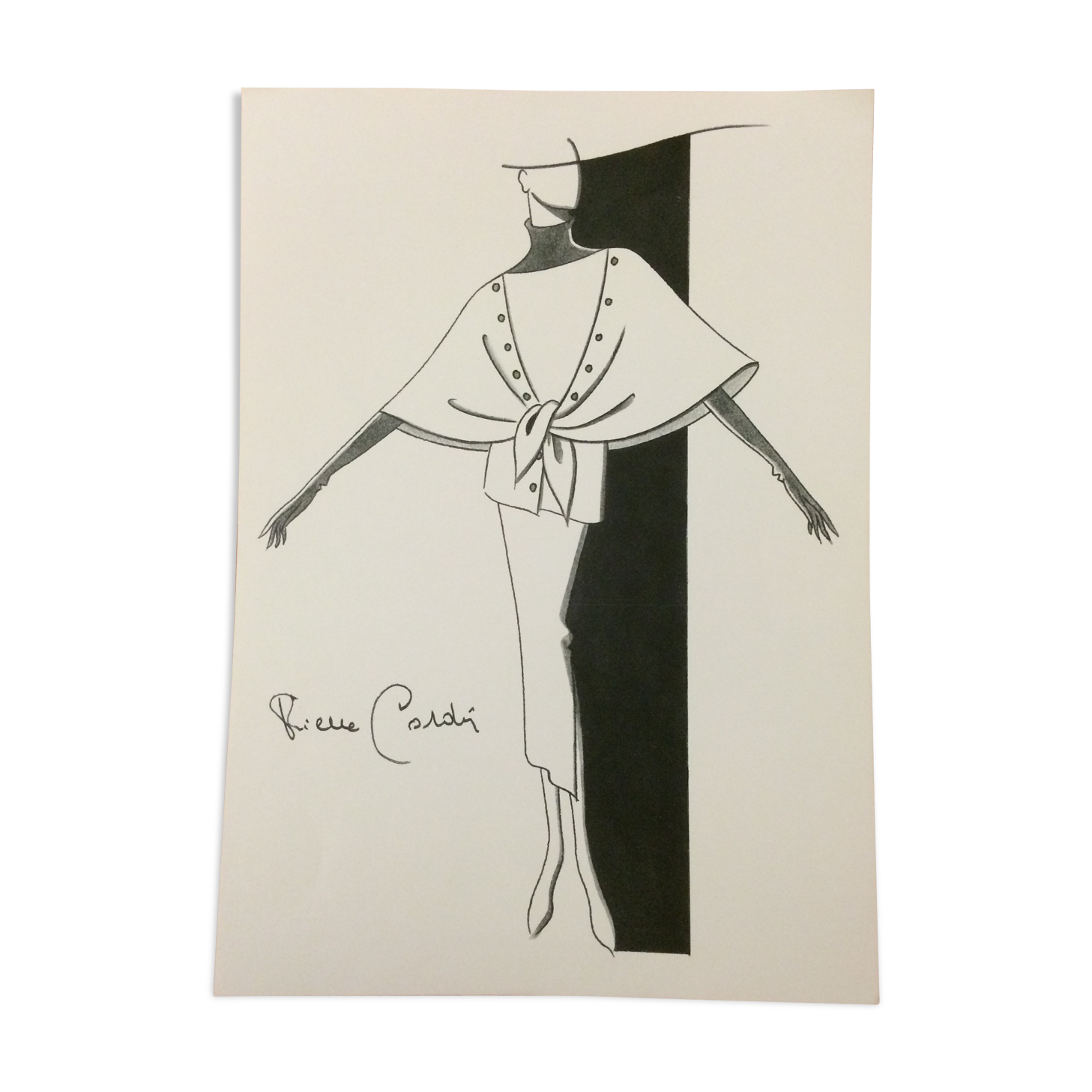 Illustration de mode de presse par Pierre Cardin