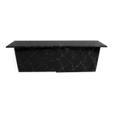 Marquina Black Marble lacquer Italian Post Modern Sideboard, 1980s