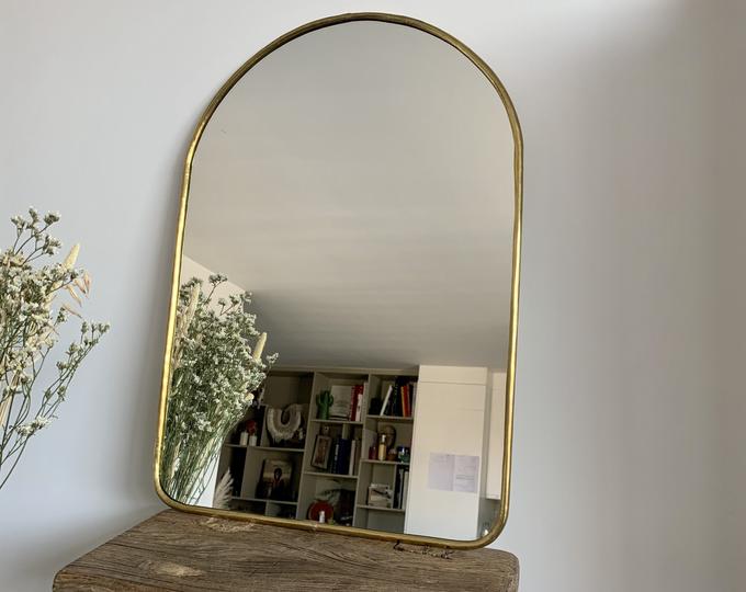 Gold arche brass mirror - 70x50cm