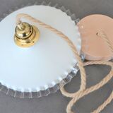 Pleated opaline suspension and jute cord