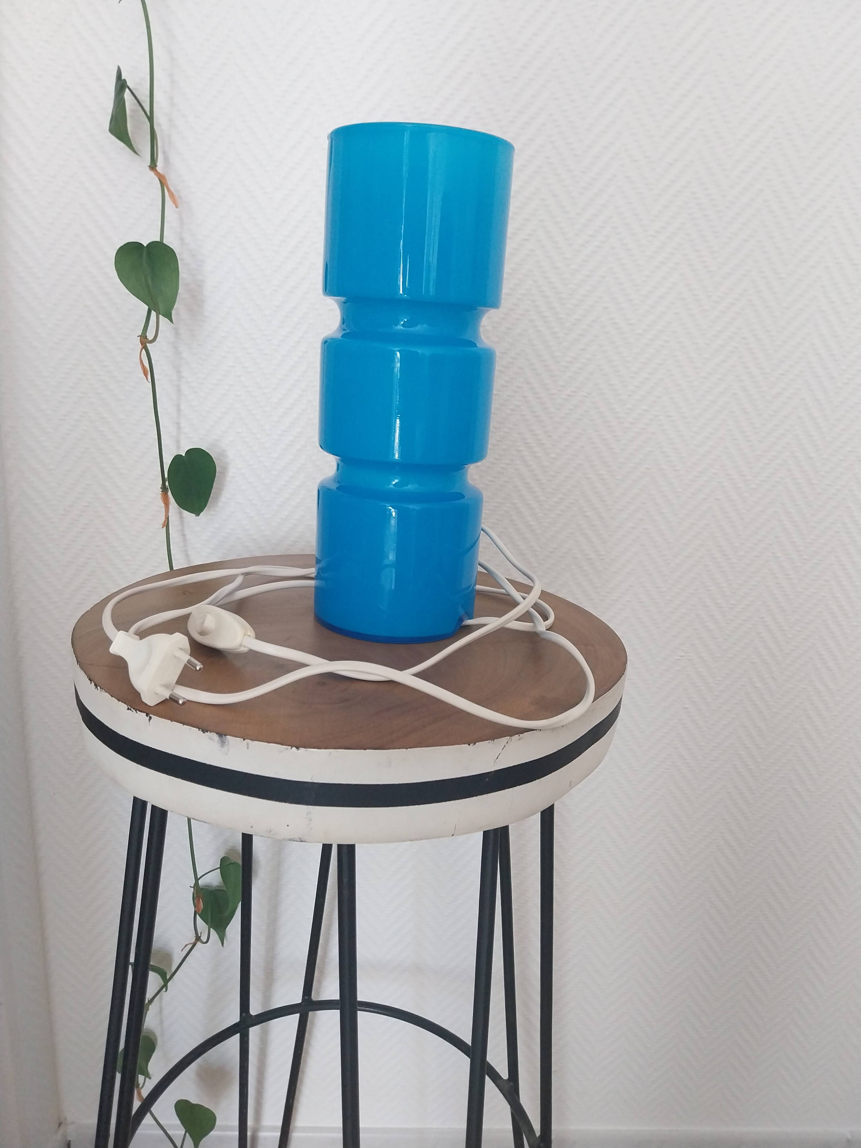 Blue FITZ lamp - Habitat brand 1990 - sold in original packaging.