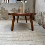 Solid free-form elm coffee table