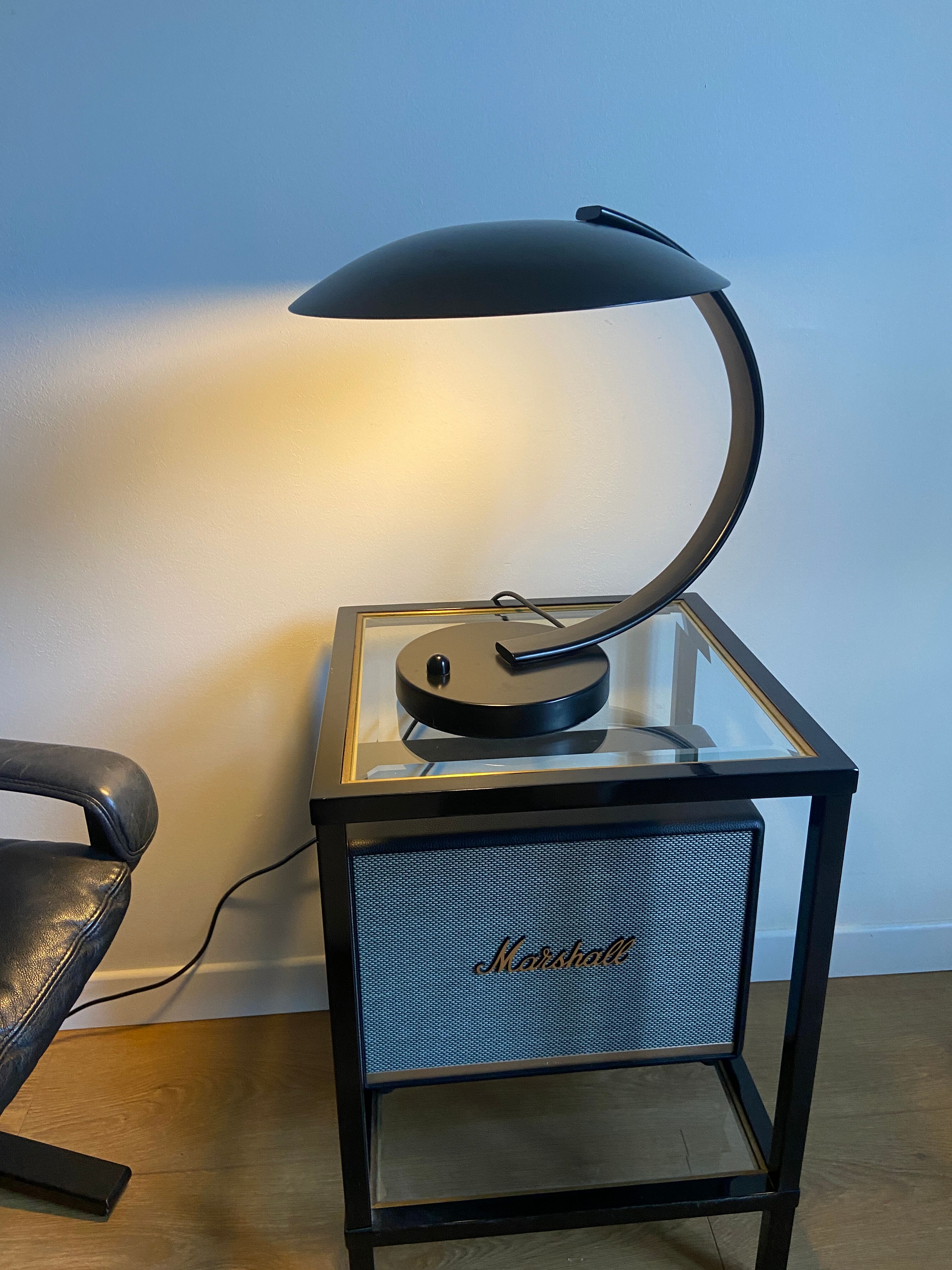 Lampe de bureau soucoupe noire par disderot pour soka made in france