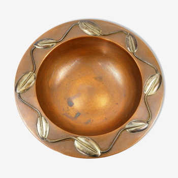 Art deco copperware table centerpiece in copper and silver - 1930s