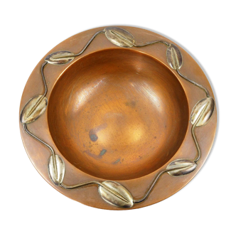 Art deco copperware table centerpiece in copper and silver - 1930s