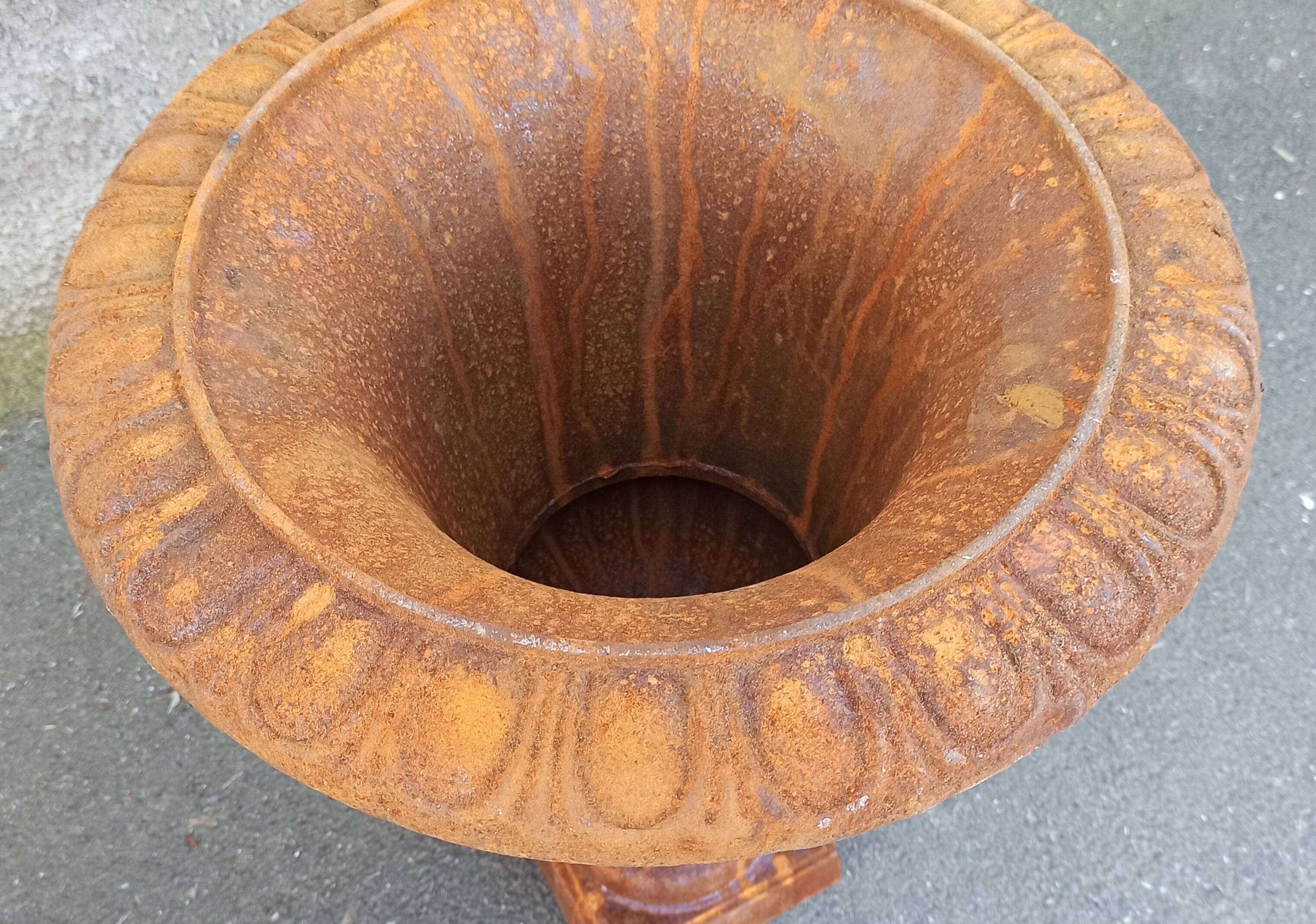 Pair of Medici type vase in cast iron
