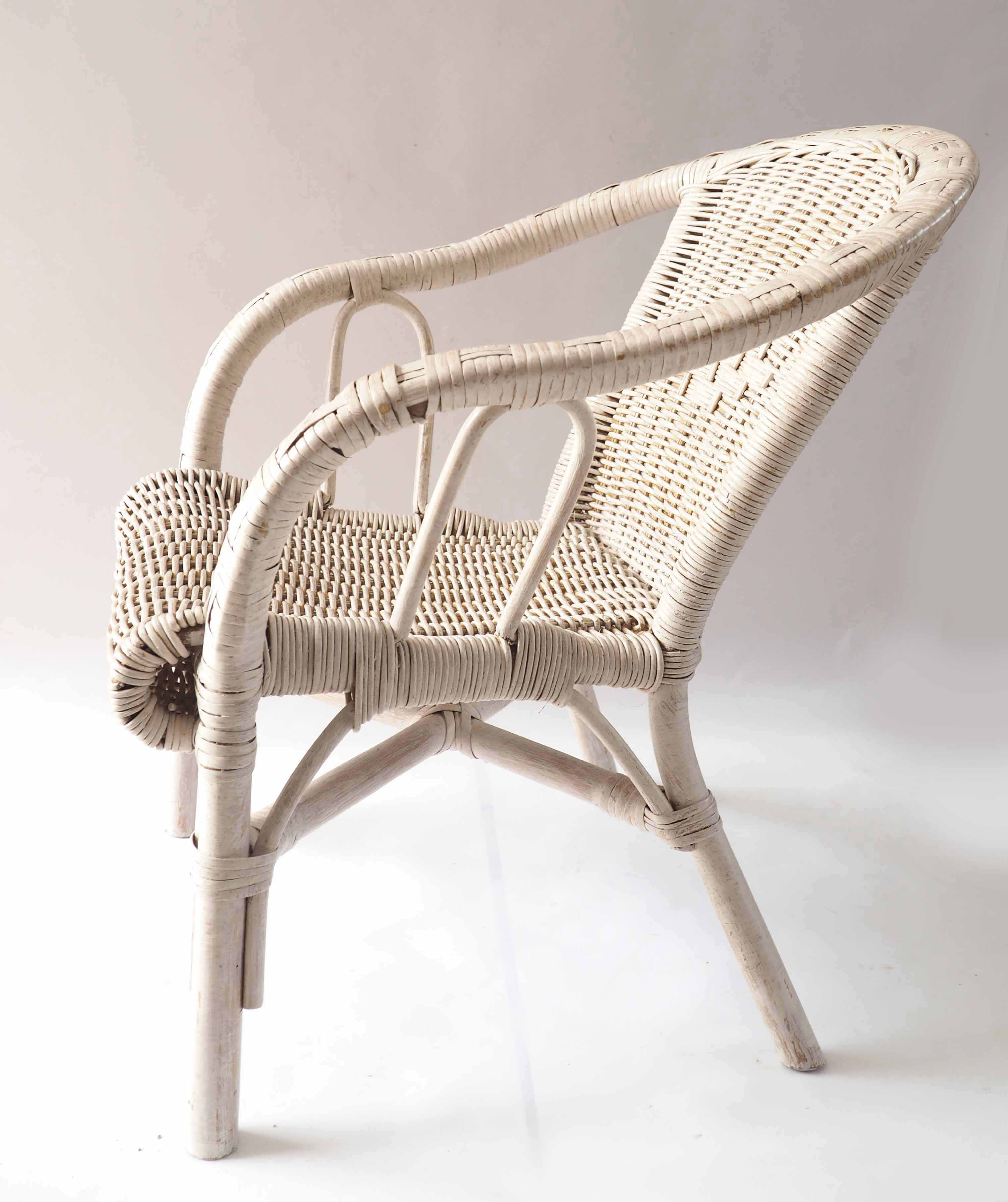 Fauteuil rotin enfant blanc