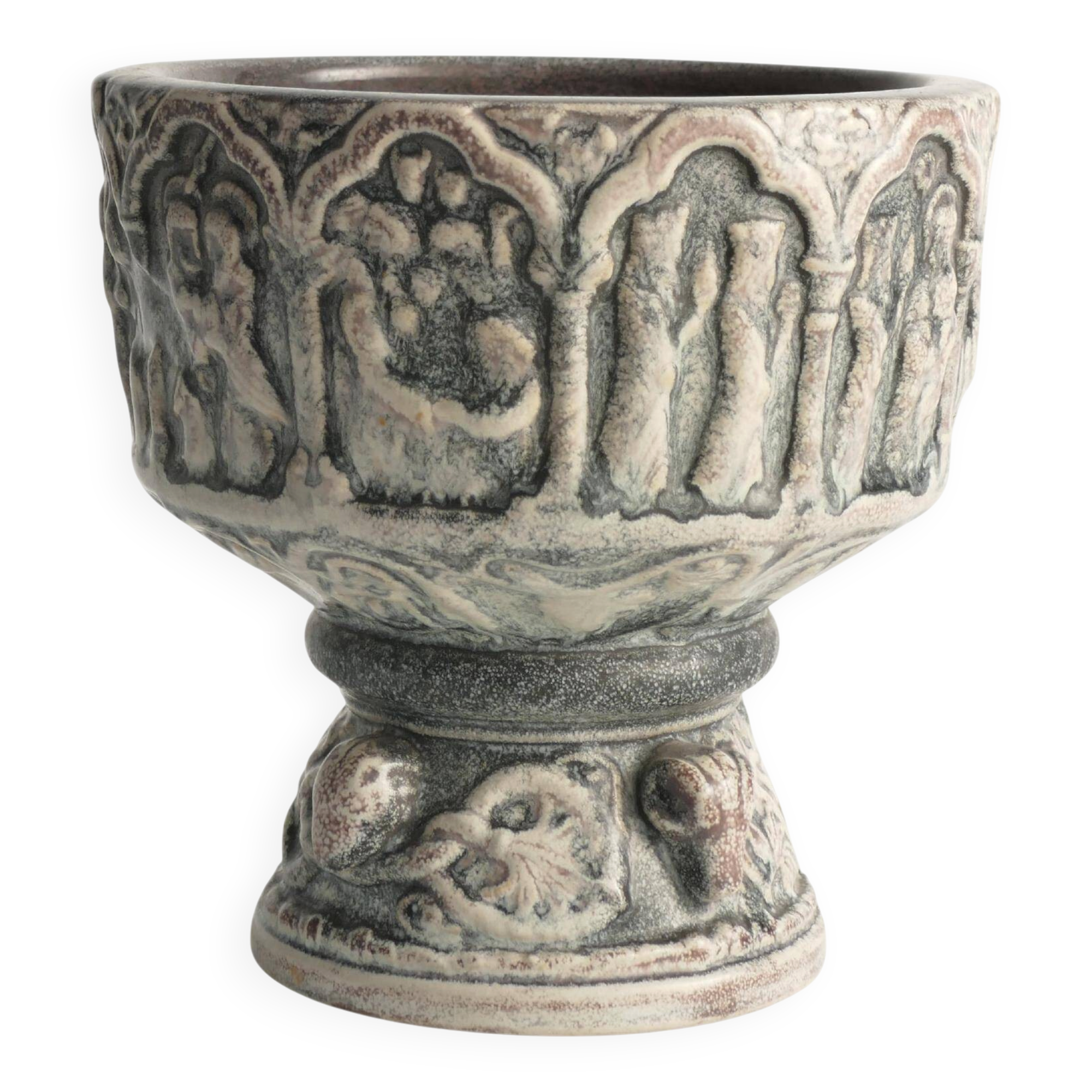 Gothic Ceramic Bowl or Jardiniere by Michael Andersen & Son, 1960s