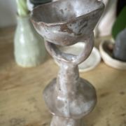 Ceramic candlestick in an organic shape