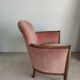 Armchair art deco pink velvet trim