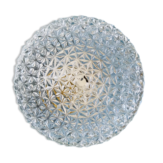 Round ceiling light in chiseled glass