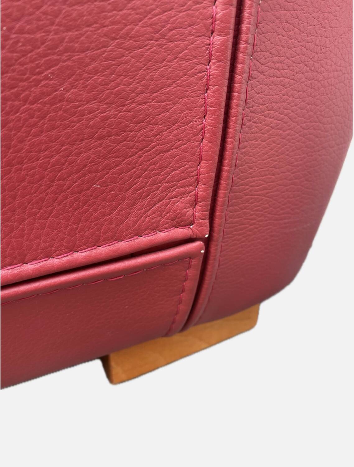 Vintage Roche Bobois red leather sofa